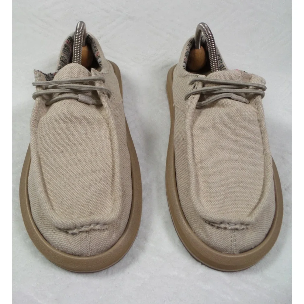 Sanuk Single Fin ST Shoes Mens Size 9 Greige Comfort Loafer Lightweight NWOB